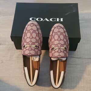 Coach Women's Maroon Signature Loafers